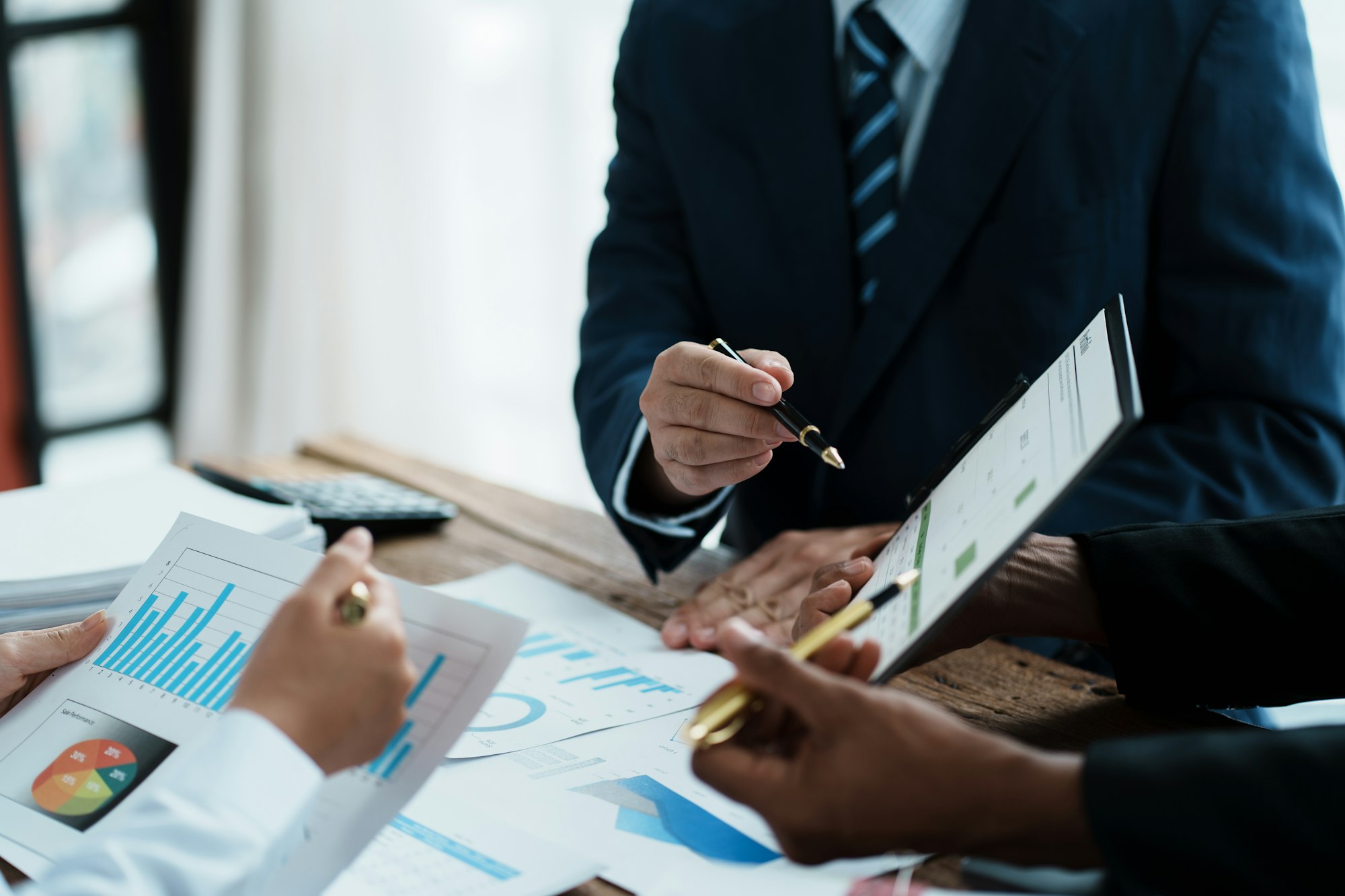 Business Consulting meeting working and brainstorming new business project finance investment concep